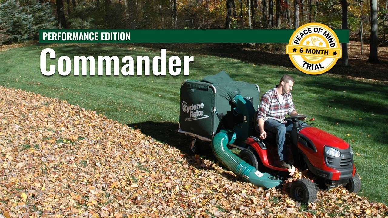 Cyclone Rake Commander | Mid-Size Tow-Behind Leaf & Lawn Vacuum - YouTube