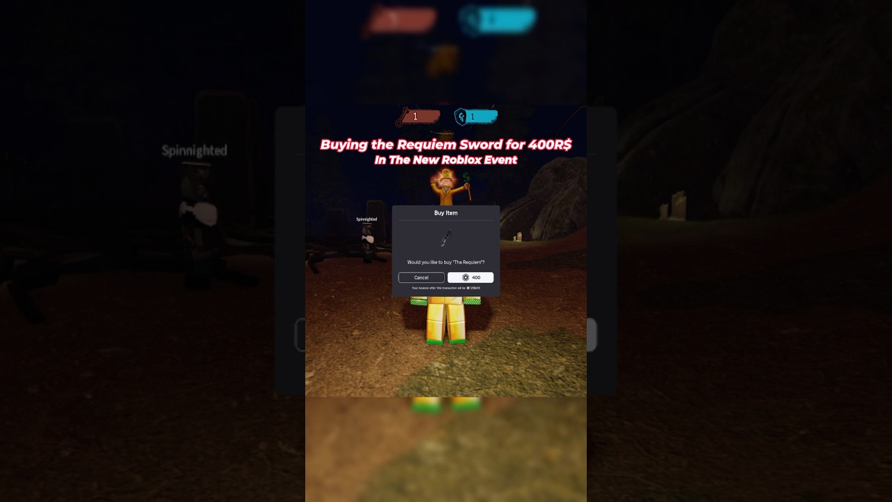 Buying The Requiem Sword For 400 Robux | Halloween Spotlight 