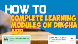 |HOW TO COMPLETE LEARNING MODULE ON DIKSHA|Covid19| screenshot 2