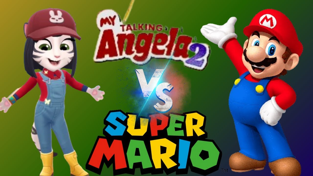 Who will prevail Angela Vs super Mario my talking angela 2Disney1 - YouTube