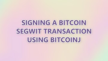 Signing a Bitcoin SegWit transaction using bitcoinj