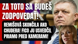 Odhalil ju! Fico urobil poriadok s arogantnou Remišovou! Tak toto musíte vidieť