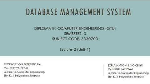 DBMS: Unit 1: Lecture 2: Data Storage (File Oriented System)