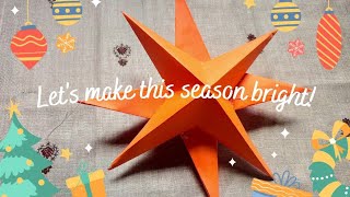 How to make 3D paper star || Easy paper star ⭐ || 3D Origami star #DIYCHRISTMASSTAR #paperstar