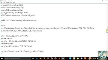 how to create a notepad in Java Swing   part 4  Saving Changes