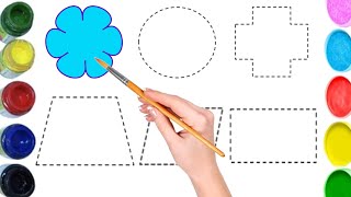 Shapes drawing for kids, Learn 2d shapes, colors for toddlers | Preschool Learning part - 399