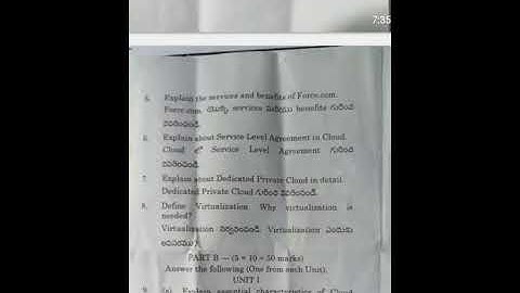 Degree 6th sem model paper Cloud Computing