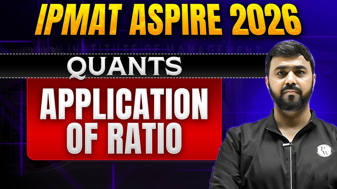 Application of Ratio | Quants | IPMAT Aspire 2026 - YouTube