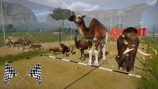 Animals VS Ancient Animals Race in Planet Zoo included Mammoth, Ostrich, Lion, Rhino, Deer, & Camel screenshot 2