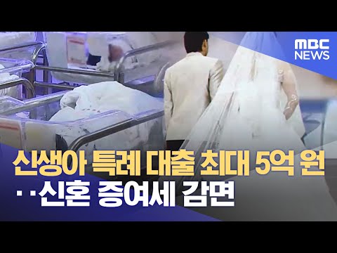 신생아 특례 대출 최대 5억 원‥신혼 증여세 감면 (2024.01.01/뉴스투데이/MBC)