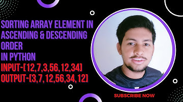 Sorting Array Element in Ascending & Descending Order In Python