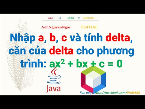 Video Lab1.4. Nhập a, b, c và tính delta, căn của delta cho... - youtube