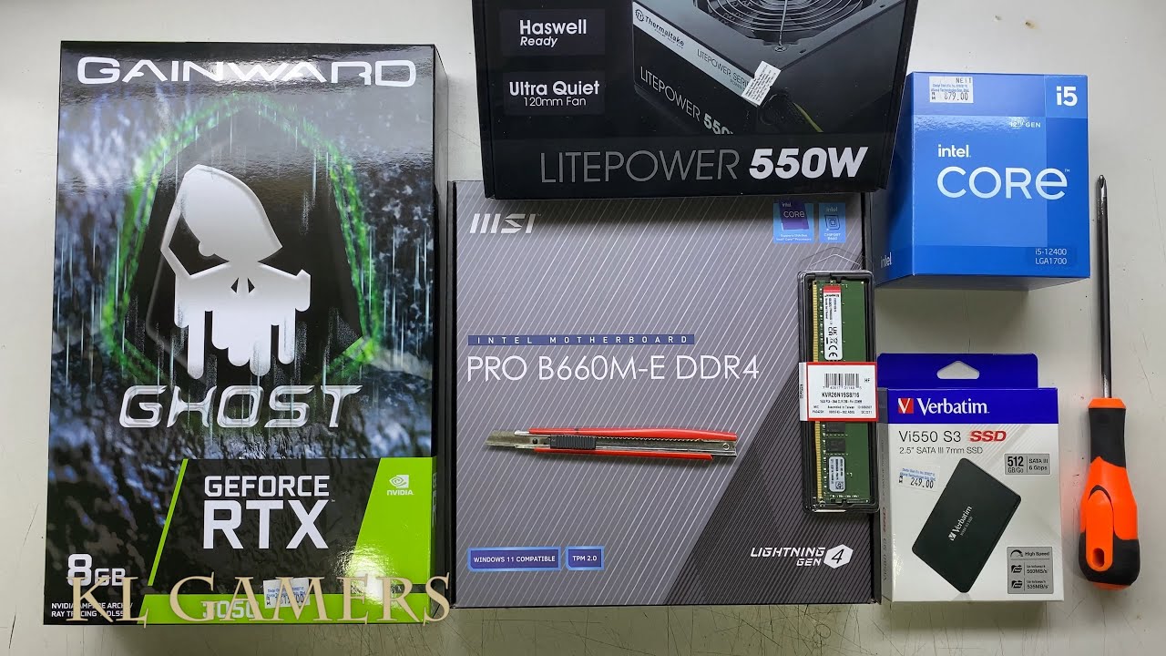 intel Core i5 12400 msi PRO B660M-E DDR4 GAINWARD RTX3050