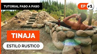 TINAJA de PIEDRAS CASERA! 💧 🔥  Piscina de agua caliente estilo rústico | Ep 1