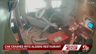 Wild video shows the moment a car crashed into a New Orleans restaurant