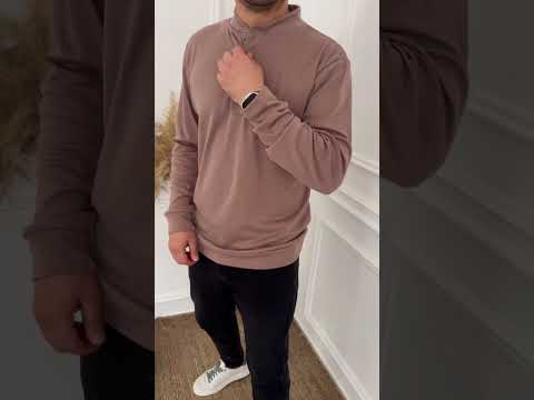 Мужская стильная теплая кофта джерси на флисе графит/мокко 46-48.50-52.54-56 Мод. 150, видео 1