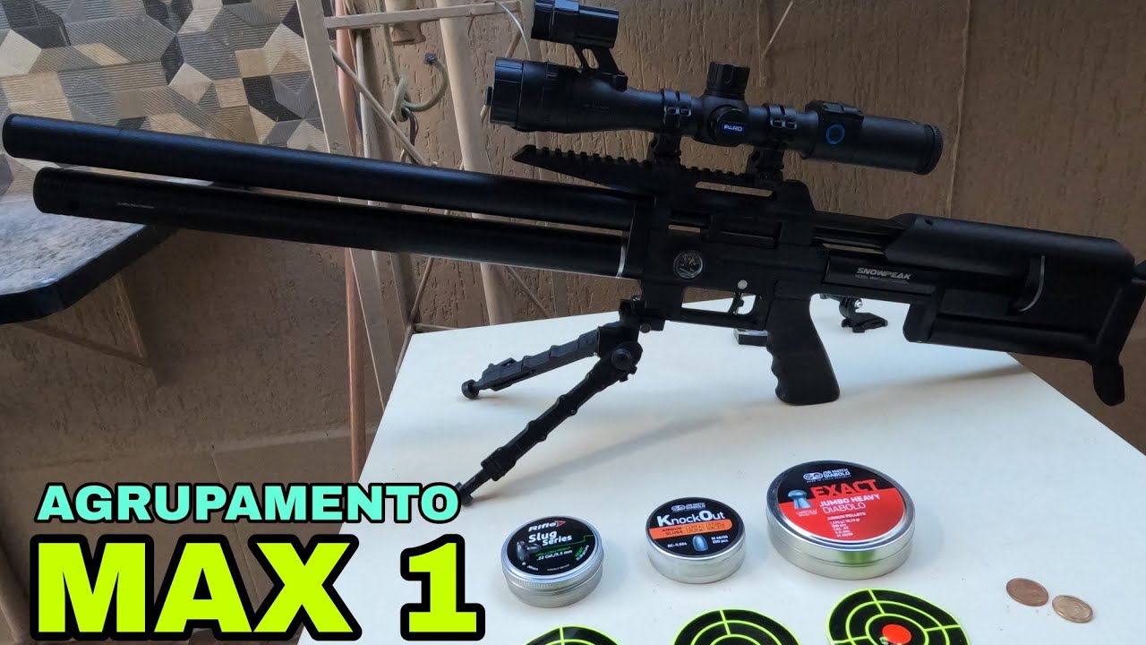 ARTEMIS MAX1 APRIMORADA GM AIRGUNS + PARD DS37. PRIMEIROS AGRUPAMENTOS COM JSB PALLET E SLUG