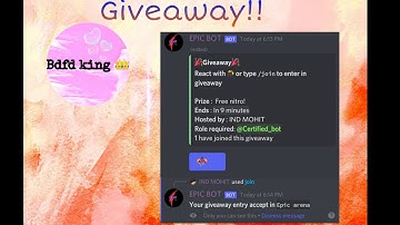 Discord bot giveaway command with buttons and role requirements