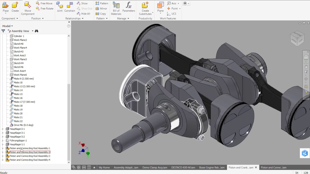 Driving Assemblies and Sub Assemblies in Inventor YouTube