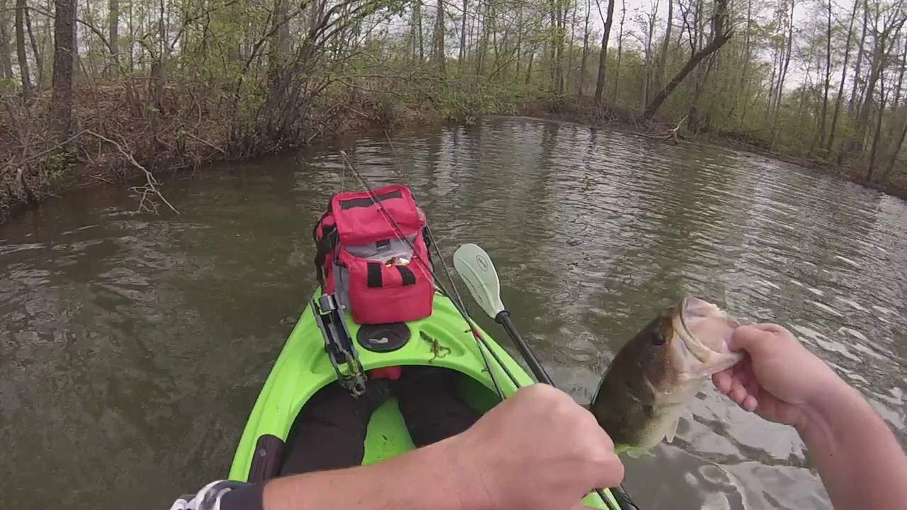 Kayak fishing at a secret pond in Maryland YouTube