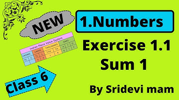 6th maths Term 1 Chapter 1(Numbers)exercise 1.1TN sum 1 class 6 by sridevi mam explained in Tamil