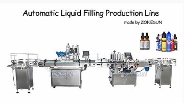 ZONESUN ZS-FAL180A8 Automatic Liquid e-liquid Essential oil Bottle Filling Capping Labeling Machine
