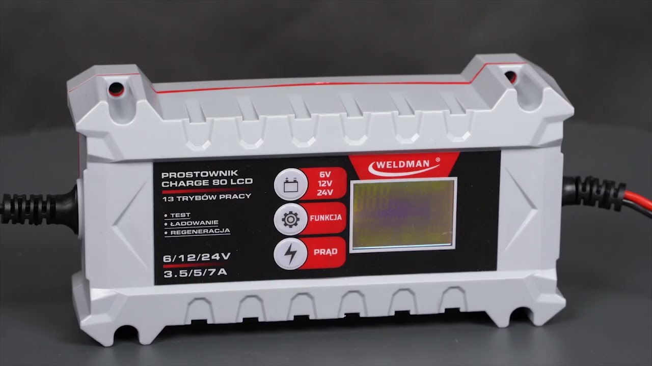 Inteligentny prostownik Weldman Charge 80 LCD