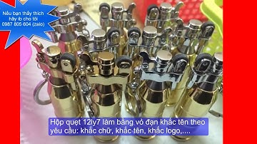 Bật lửa Hộp quẹt bằng vỏ đạn đồng 12ly7 KHÔNG GỈ tại Hà Nội - Phong cách chất lừ