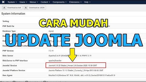 Cara Membuat Website Berbasis Joomla: Update Joomla  #18