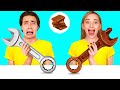 チョコレートの食べ物 vs 本物の食べ物のチャレンジ | 素晴らしいキッチンの裏技 HAHANOM Challenge