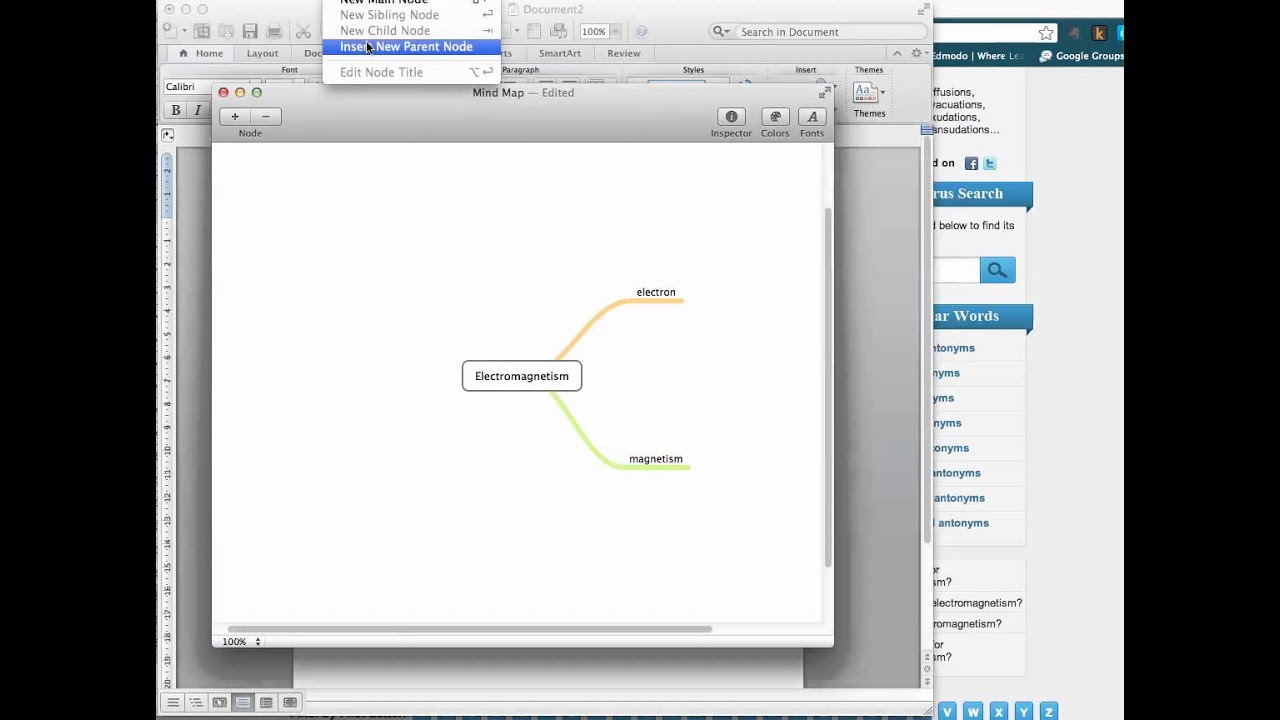 using mindnode to create synonymantonym image YouTube