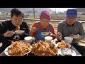 아버지,어머니와 함께 가마솥 [[아귀찜(Steamed monkfish smothered in Spicy sauce)]] 요리&먹방!! - Mukbang eating show