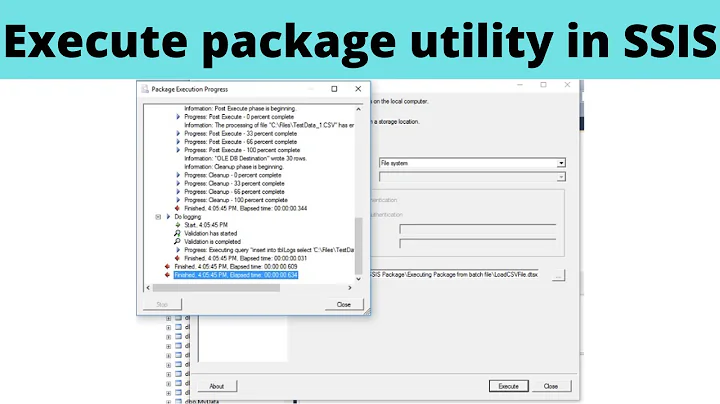 52 Execute package utility in SSIS | how to execute ssis package from dtexecui