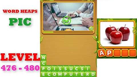 Word Heaps: Pic Puzzle Level 476 - 480 | All Answers | Walkthrough