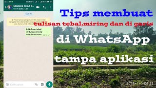 Trik Cara Membuat Tulisan Tebal Miring Dan Dicoret Pada WhatsApp