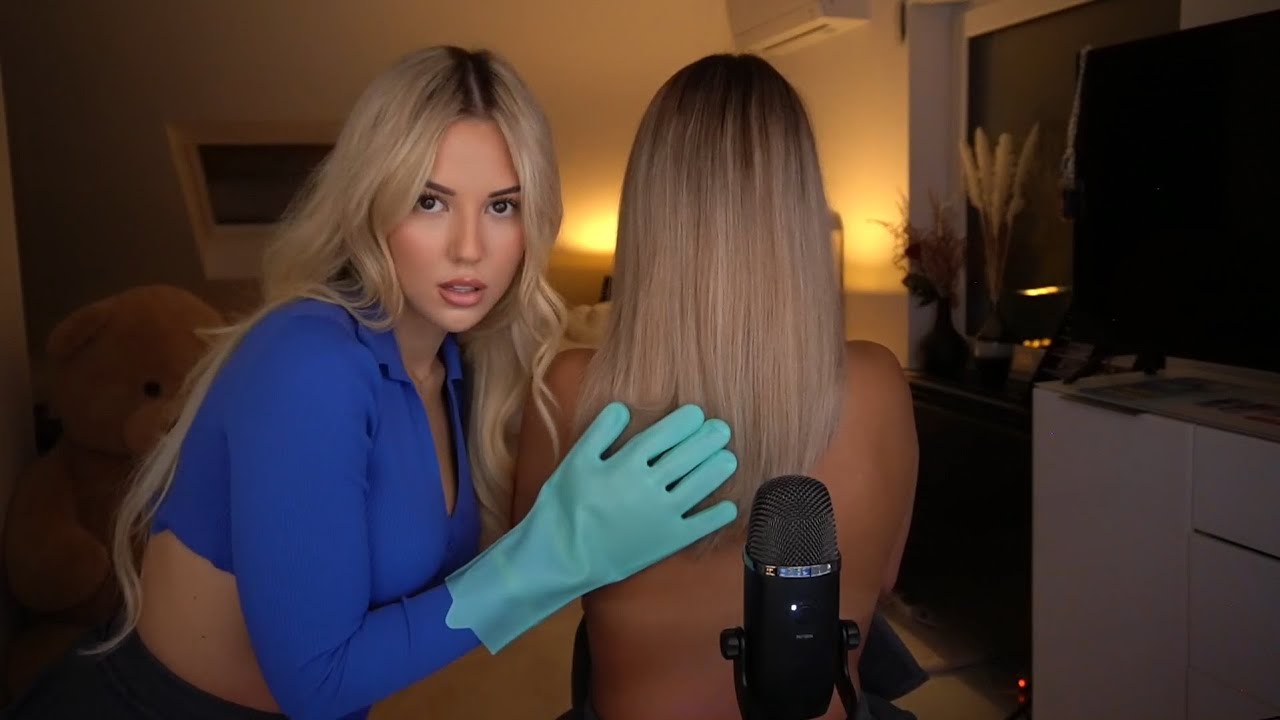 REAL PERSON ASMR (back scratching, combing hair, tapping) GERMAN