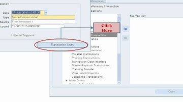 Oracle Miscellaneous Transactions
