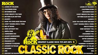 ACDC, Queen, Aerosmith, Bon Jovi, Metallica, Nirvana, Guns N Roses🔥Classic Rock Songs 70s 80s 90s