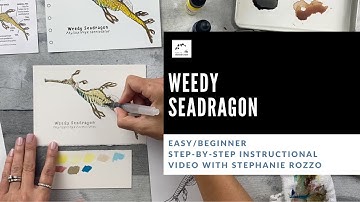 Easy fish watercolor tutorial: EASY/beginner.Nature Sketch Crate step-by-step Weedy Seadragon.