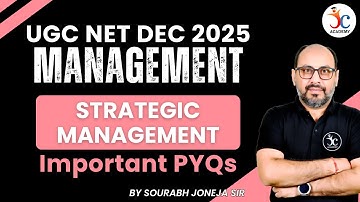 UGC NET Management Paper 2 | Strategic Management PYQs | UGC NET Dec 2025 | Management by Joneja Sir