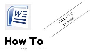 How to Make Fillable Forms On Microsoft Word (2016)