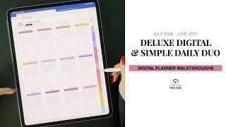 Deluxe Digital and Simple Daily Duo Planner Walkthrough for Mid Year July 2026 - June 2027
