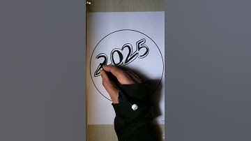 3D Drawing 2025 For Beginners / Happy New Year / How To Write Art On Paper / Draw Easy jkr360