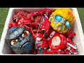 Red Color TRANSFORMERS Toys in BOX: Rescue BUMBLEBEE (Animated) HELICOPTER EXCAVATOR DINOSAUR Beasts
