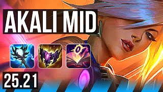 AKALI vs YASUO (MID) | 8 solo kills, Legendary | EUW Master | 25.21