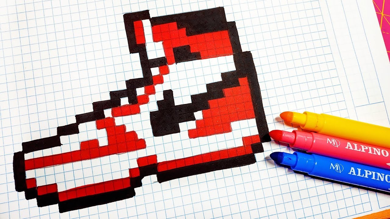 Handmade Art - How Draw a Nike Air Jordan #pixelart - YouTube