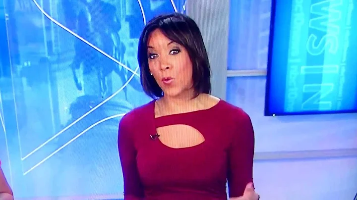 Jacqueline London in burgundy/maroon colored dress...