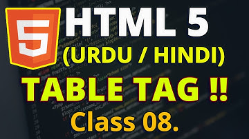 HTML Tutorial for Beginners - Class 08 - Table Tag With Example - ZAKMentor