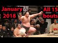 Tochinoshin all 15 bouts on Hatsu basho (January 2018)