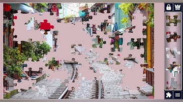 Hanoi city perspective view running along narrow street with houses in Vietnam 🧩🧩🇻🇳//puzzlesArt 🧩🧩//